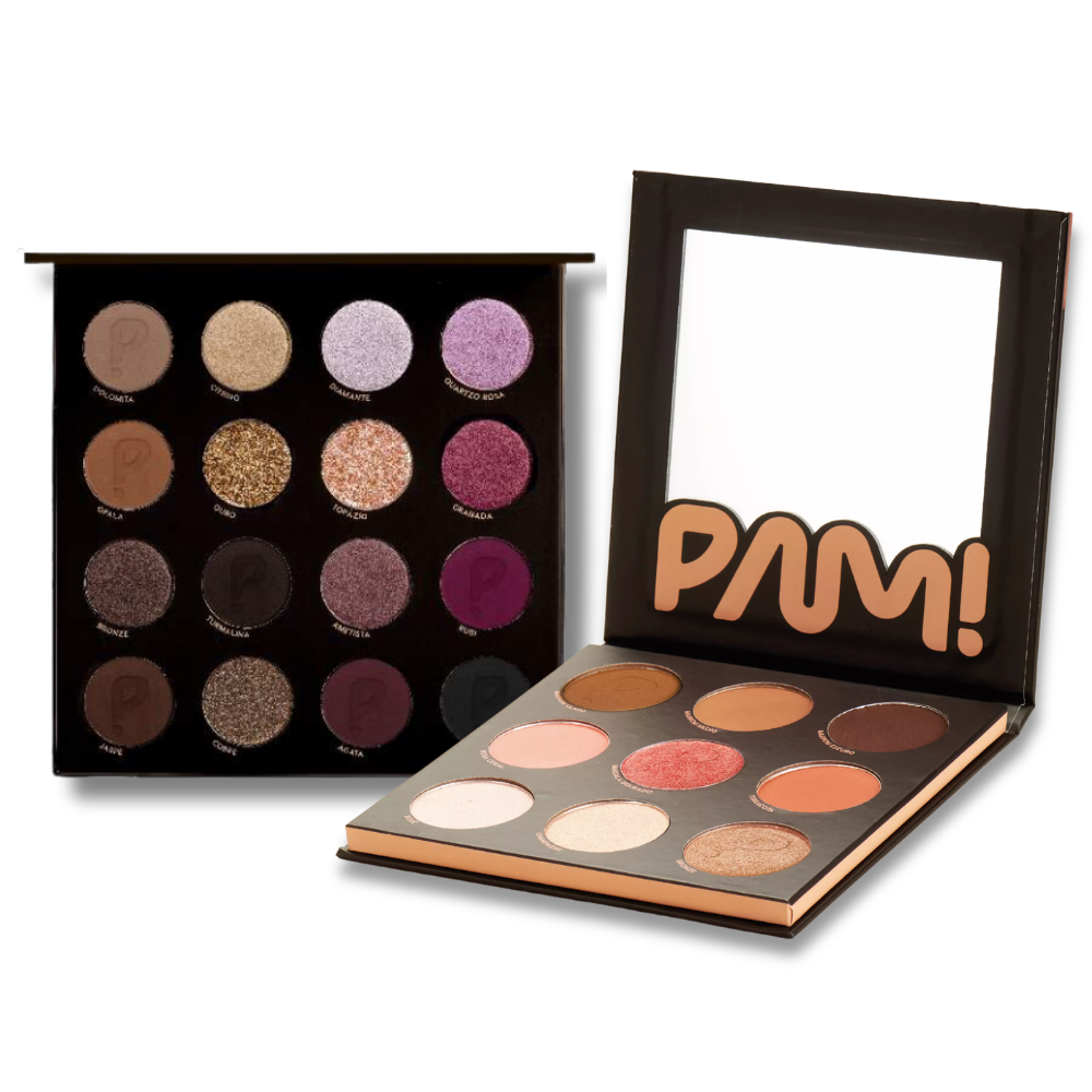 KIT PALETA MULTIFUNCIONAL + PALETA DE SOMBRAS PAM BY PAMELLA